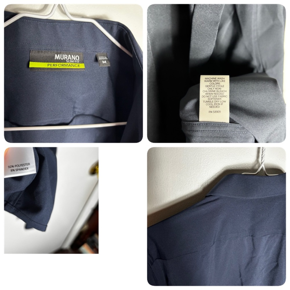 Murano Navy Solid Slim Fit Performance Long Sleev… - image 8
